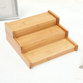 OEM Estante Para Especias - Bamb&uacute; Natural De 3 Niveles, Extensible, Resistente A La Humedad, Estante De Cocina De Aspecto Natural