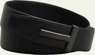 Tom Ford Mens Reversible T-Buckle Leather Belt, 40mm