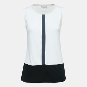 Max Mara Smax Mara White Cotton Knit Sleeveless Top