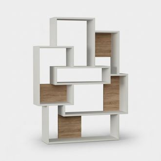 Toilinux Librer&iacute;a Estanter&iacute;a De Pared Moderna De Madera Qiran