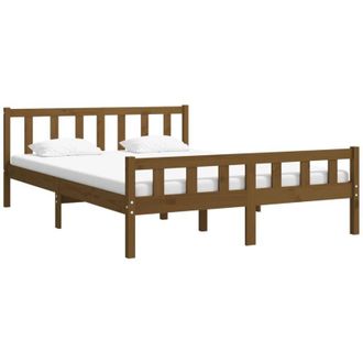 vidaXL Bed Frame without Mattress Honey Brown Solid Wood 120x200 cm Vidaxl