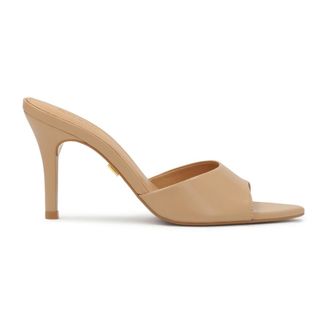 Kazar Beige flip-flops met puntige tenen. Dit product valt klein uit. - Dames - Muiltjes - Beige - 38 EU - Leer - Schoenen