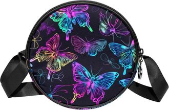 Generic Circle Crossbody Bag for Women, Skulls Small Sling Bag Daypack with Zipper Adjustable Shoulder Straps Casual Ladies Girls Round Purse