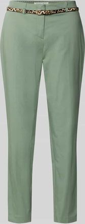 Christian Berg Slim Fit Hose in verk&uuml;rzter Passform mit G&uuml;rtel in Schilf, Gr&ouml;&szlig;e 34