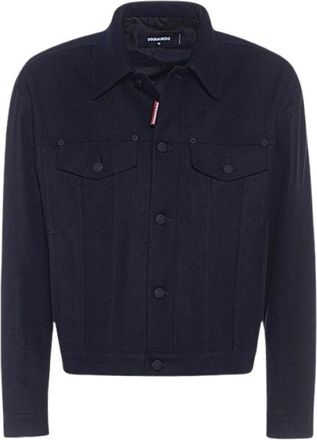 Dsquared2 Light Jacket - Heren - Zomerjassen - Blauw - M - Wol - Jassen