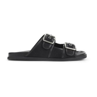 Gucci GG Slide Sandal With Buckles - male - Gucci - Sliders - Black - 8 1/2 UK - Shoes