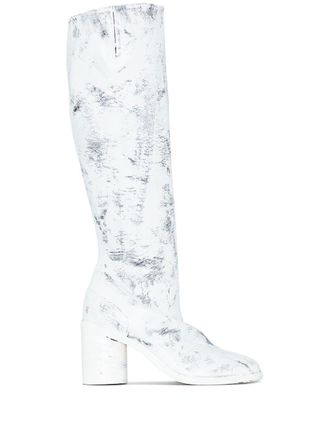 Maison Margiela Tabi 80mm knielaarzen - Wit