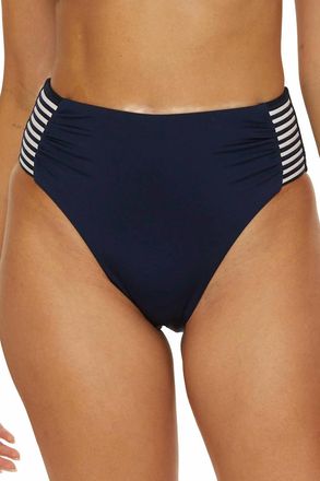 Trina Turk Monaco Hi-Waist Bikini Bottom In Navy