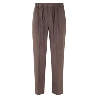 Herno Broeken, Heren, Bruin, M, Su&egrave;de, Broek met su&egrave;de-effect en trekkoord