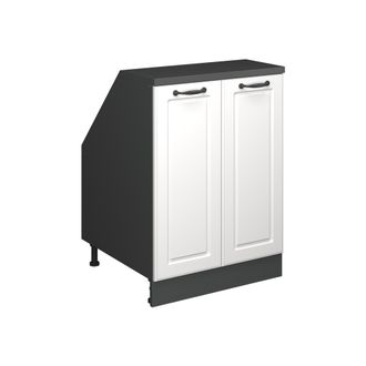 Vicco Armario De Cocina Para Techo Inclinado R-line, Blanco Casa De Campo, 60 Cm Con 2 Puertas, 60 Cm De Profundidad, Vicco