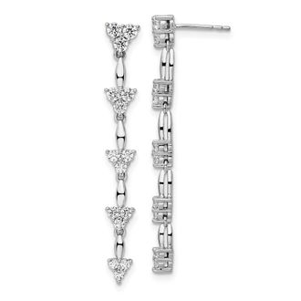 Diamond2Deal 14K White Gold 1 ct Lab Grown Diamond Marquise Cluster Dangle Earrings VS Clarity, G-H Color