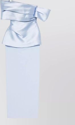 Solace London off-shoulder peplum maxi gown