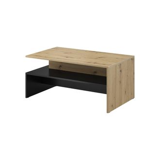 Petits Meubles Mesa de centro tableros de aglomerado laminados negro y madera