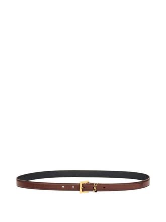 Saint Laurent Brown Solid Buckle Belt