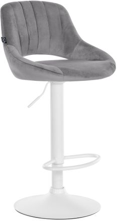 Clp Clp - Taburete De Bar Milet Con Funda De Terciopelo Gris Oscuro Blanco