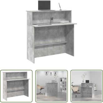 vidaXL Banco reception - Banco Reception Grigio Cemento 100x50x103,5cm Legno Multistrato