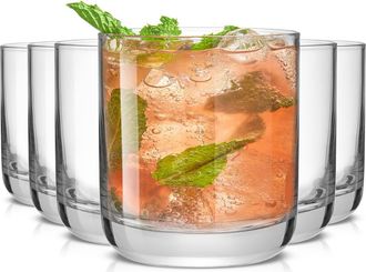 JoyJolt Faye Set of 6 Double Old Fashioned Glasses in Clear at Nordstrom Rack