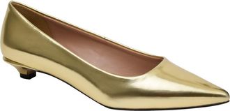 Linea Paolo Banks Patent Kitten Heel Pointed Toe Pump in Gold at Nordstrom Rack, Size 5.5