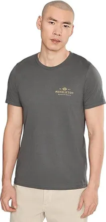 Pendleton Vintage Stamp Logo Graphic T-Shirts Mens T Shirt Asphalt/Tan : 2XL, Cotton