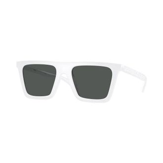 Versace Sunglasses Square Full Rim, White Frame And Dark Grey Lens Ve4468U314/87
