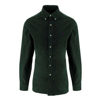 Polo Ralph Lauren Ribbed Velvet Shirt - Heren - Casual Overhemden - Groen - XL - Katoen - Overhemden