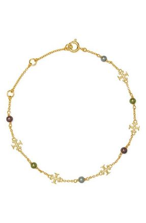 Tory Burch Delicate Moondance Pearl Bracelet in Tory Gold /Multi at Nordstrom