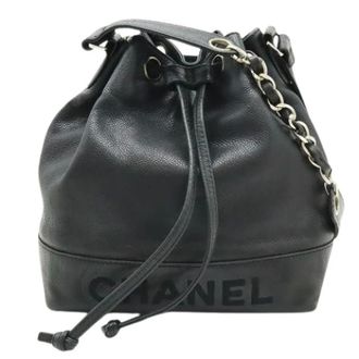 Chanel Pre-owned Bucket Bags, female, Black, Size: ONE SIZE Pre-owned Vintage Bucket Shoulder Bag
