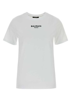 Balmain White Logo Crew Neck T-Shirt