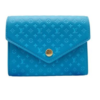 Louis Vuitton Blue Leather Wallet (Tri-Fold) (Pre-Owned)