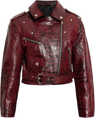Gestuz Leren jas Gzbasilia - Dames - Leren en Su&egrave;de Jassen - Rood - M - Leer - Jassen
