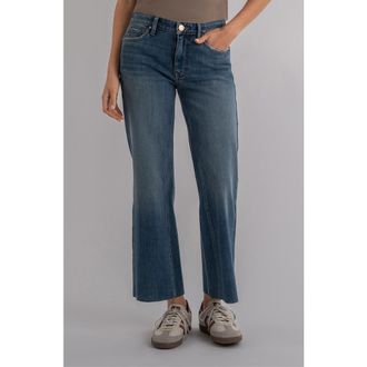 Kut from the Kloth Kelsey Fab Ab Raw Hem Ankle Flare Jeans in Command at Nordstrom, Size 00