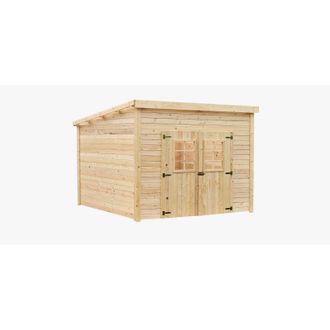 Foresta Caseta De Jard&iacute;n De Madera 280x280 Cm - Abeto 28 Mm - Techo Plano De Policarbonato - Puerta Doble - La3030 Foresta
