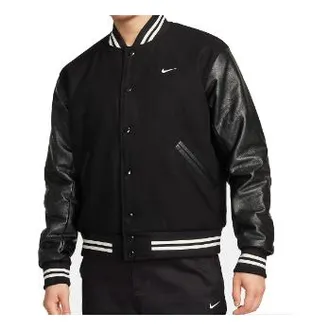 Nike Authenthics Varsity Jacket Asia Sizing Black White FD7846-010