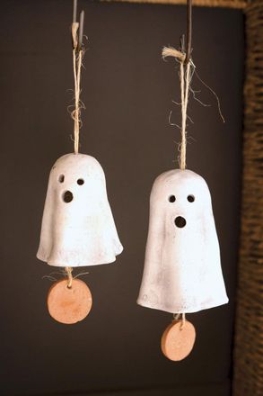 Kalalou Set Of Two Hanging Ghost Chimes