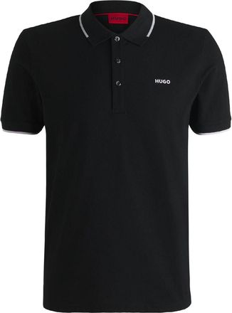 HUGO BOSS Hugo Mens Printed Logo Polo Shirt in Black - Size Medium