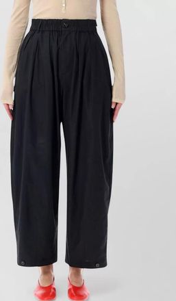 SOEUR recycled cotton pleated wide-leg trousers