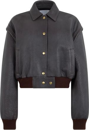 Halfboy Leather Jackets, female, Brown, Size: S Bomber Jet Set Jacket