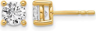 Diamond2Deal 14k Yellow Gold 1 1/4 ct Round Lab Grown Diamond Stud Earrings VS Clarity, G-H Color