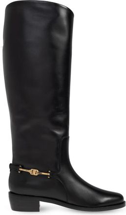 Ferragamo Therma leren laarzen - Dames - Hoge Laarzen - Zwart - 39 EU - Leer - Schoenen