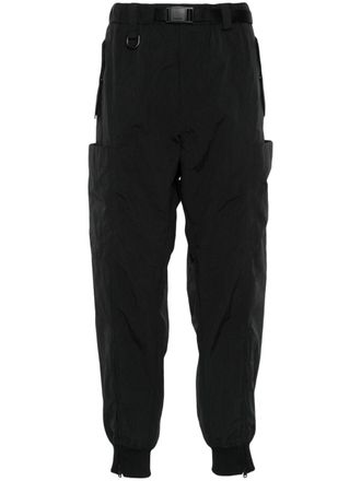 Yohji Yamamoto crinkled track pants - Black