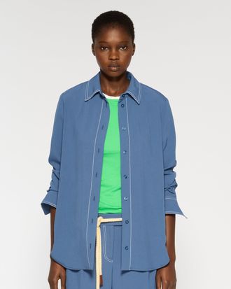 Serena Bute Lightweight Twill Classic Shirt - Denim Blue