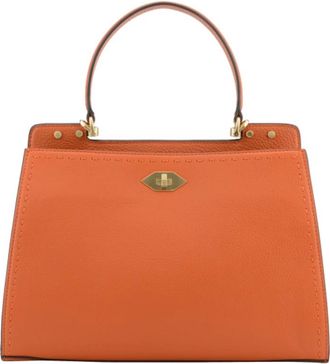 Pourchet Trianon GM Handtas - Dames - Handtassen - Oranje - ONE Size - Leer - Tassen