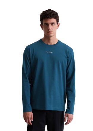 Marc O'Polo Langarmshirt MARC OPOLO, Herren, Gr. XL, blau (blau daze), Jersey, Obermaterial: 100% Baumwolle, Rundhals, Shirts Langarmshirt