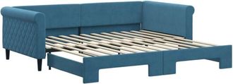 vidaXL Sof&aacute; Cama Nido Terciopelo Azul 100x200 Cm Vidaxl