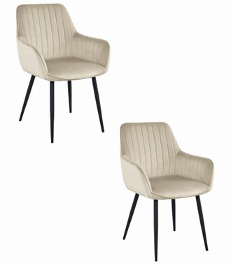 OEM Silla Solden - Terciopelo Beige / Patas Negras X 2