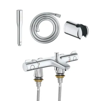 GROHE Mezclador Termost&aacute;tico De Ba&ntilde;o Grohe Precision Trend Con Barra De Ducha Idroflex, Teleducha De 1 Chorro, Flexo Y Soporte