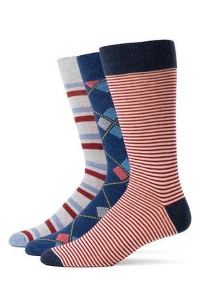 Lorenzo Uomo Assorted 3-Pack Crew Socks in Red at Nordstrom Rack, Size 10-13