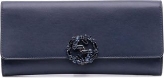 Gucci Clutch Broadway in pelle di vitello con cristalli 2016-2025 - Blu
