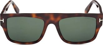 Tom Ford Eyewear Occhiali da sole squadrati con effetto tartarugato - Marrone