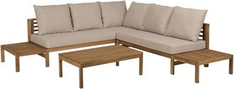 Macabane Juego de jard&iacute;n de 5 plazas de acacia aceitada